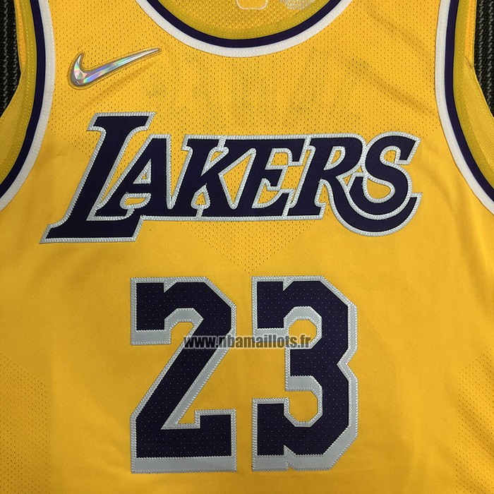 Maillot Los Angeles Lakers LeBron James NO 23 Icon Authentique Jaune